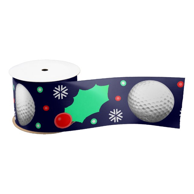 Lazo De Raso Golf Christmas Holiday Gift Satin Ribbon (Carrete)