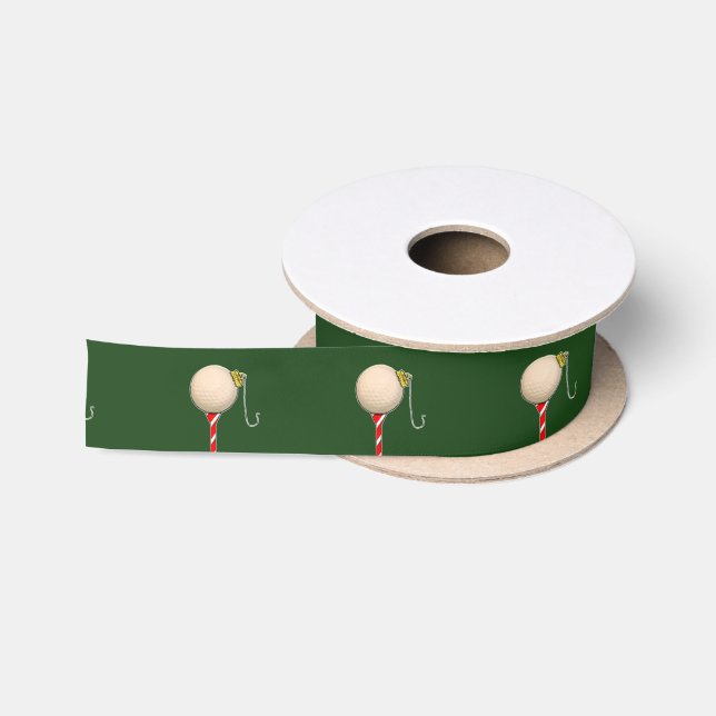 Lazo De Raso Golf Tee Navidad (Carrete)