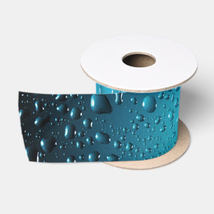 Lazo De Raso Gotitas de agua azul elegante y fresco