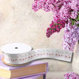 Lazo De Raso Gracias Daises Rosa Ribbon