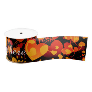 Lazo De Raso Gracioso patrón cardiaco VIII - amarillo rojo negr