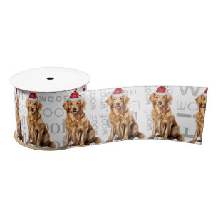 Lazo De Raso Gracioso perro amante del Golden Retriever Santa