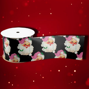 Lazo De Raso Gracioso regalo de los Navidades Retro Black Santa