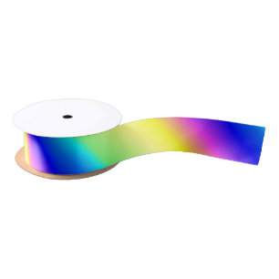 Lazo De Raso Gradiente arcoiris rosa