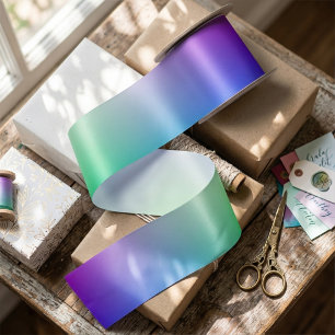 Lazo De Raso Gradiente brillante de púrpura y verde para todas