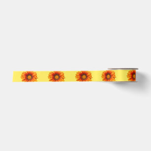 Lazo De Raso Gradiente de Flor Amarillo Naranja Brillante Recor