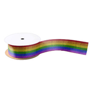 Lazo De Raso Gradiente de Purpurina de arcoiris caído