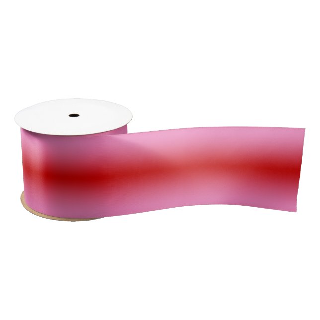 Lazo De Raso Gradiente Ombré Rosa Rojo #2 Ancho (Carrete)