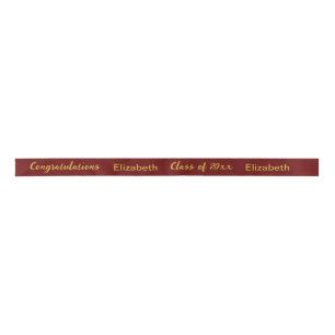 Lazo De Raso Graduación Nombre del Graduado Escritura Rojo Oscu