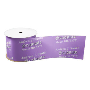 Lazo De Raso Graduado Elegante Lavender Nombre personalizado