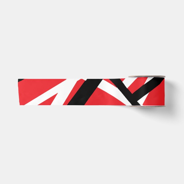 Lazo De Raso gráfico rojo, negro y blanco (Anverso)