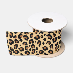 Lazo De Raso Grandes manchas de piel de leopardo marrón claro y