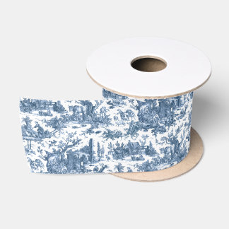 Lazo De Raso Granja Rústica Vintage Toile-Blue & White