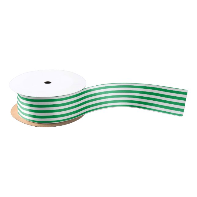 Lazo De Raso Green and White Cabana Stripes  (Carrete)