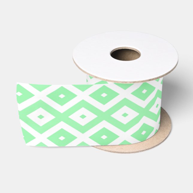 Lazo De Raso Green and white diamond pattern (Carrete)