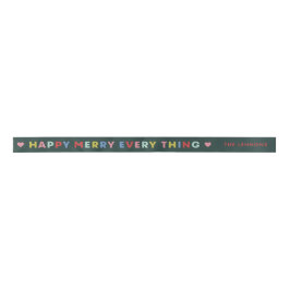 Lazo De Raso Green Happy Merry Everything Christmas Ribbon