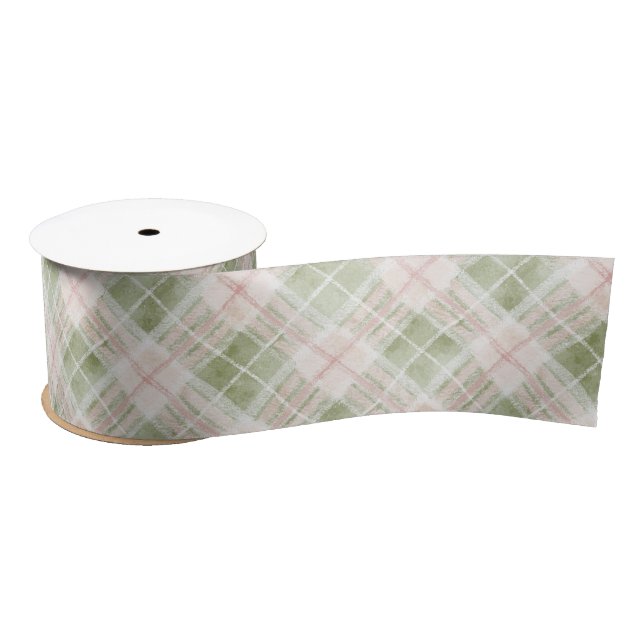 Lazo De Raso Green Pink Plaid Stripes Birthday (Carrete)