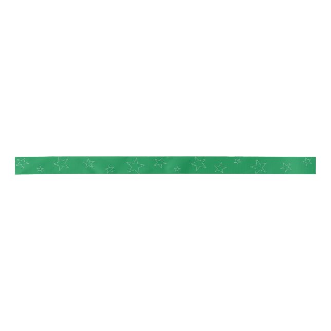 Lazo De Raso Green Stars Ribbon (Anverso)