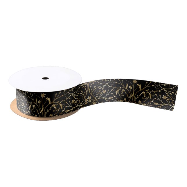 Lazo De Raso Grey and White Classic Stylish Damask Pattern (Carrete)