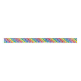 Lazo De Raso Gris a cuadros del arco iris