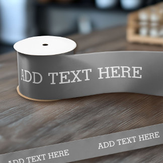 Lazo De Raso Gris Crea tu propio - Hazlo tu texto Personalizado