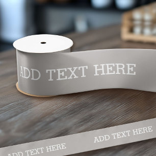 Lazo De Raso Gris Crea tu propio - Hazlo tu texto Personalizado