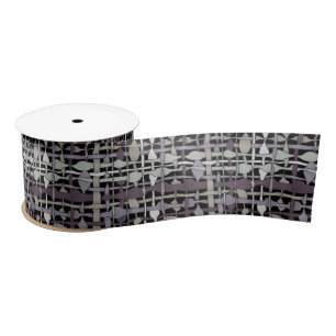 Lazo De Raso Gris Fluffy Burlap Tejido Gráfico
