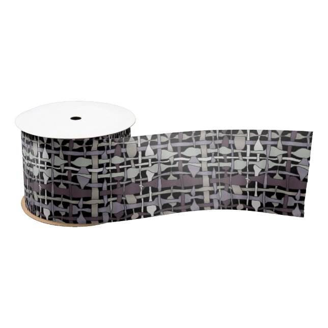 Lazo De Raso Gris Fluffy Burlap Tejido Gráfico (Carrete)