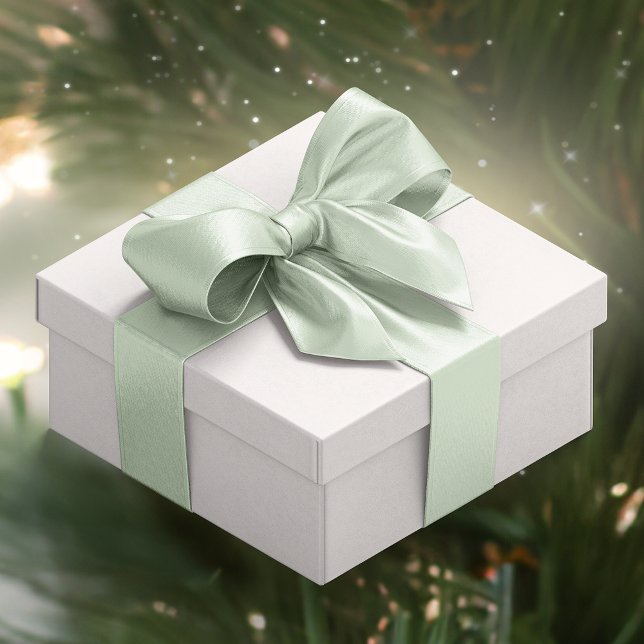 Lazo De Raso Gris verde polvoriento C8D6BD (Christmas Dusty Green Grey C8D6BD Satin Ribbon)