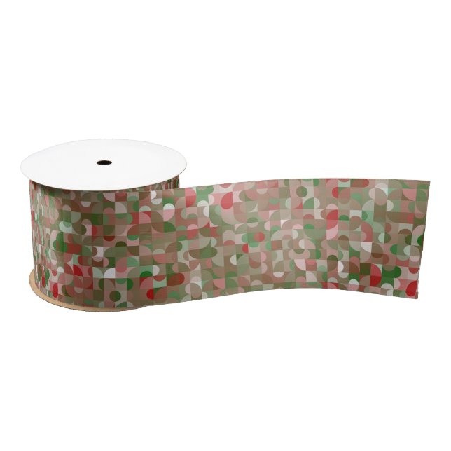 Lazo De Raso Groovy Boho Mod Navidades geométricos Satin Ri (Carrete)