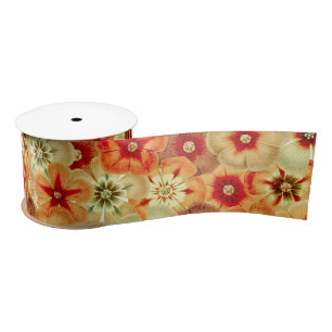 Lazo De Raso Groovy Retro Naranja Hippie FlowPattern