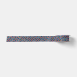 Lazo De Raso Groovy Wavy Trippy 60 Flores Cheques Rojo Azul