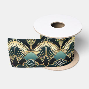 Lazo De Raso Grosor con patrones geométricos Art Deco