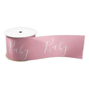 Lazo De Raso Guión de bebé rosa Elegante Baby Shower Ri satinad