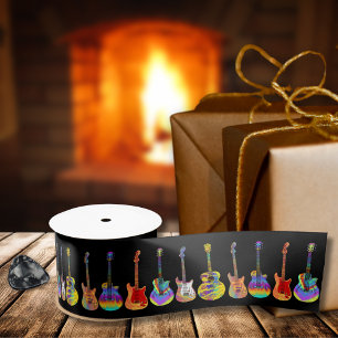 Lazo De Raso Guitarras coloridas sobre negro