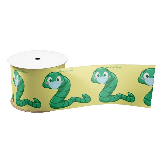 Lazo De Raso Gusano Kawaii Verde Thunder_Cove (Carrete)