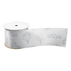 Lazo De Raso Habitación infantil Toile de Jouy azul