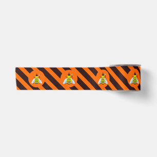 Lazo De Raso Halloween Magic Bee Witch Naranja y Black Stripes