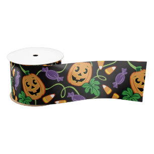 LAZO DE RASO HALLOWEEN PATTERN SATIN RIBBON