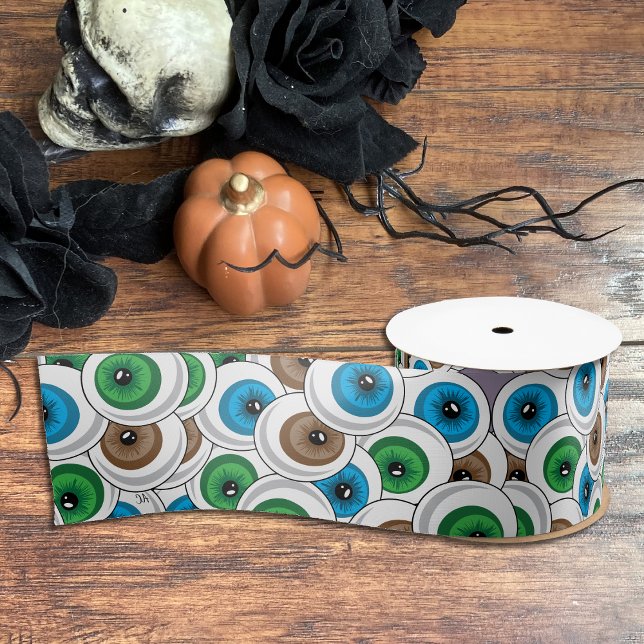 Lazo De Raso Halloween | Personalizado Eyeballs Ribbon (Subido por el creador)