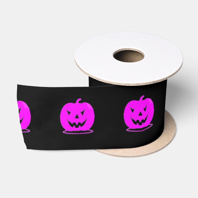 Lazo De Raso Halloween rosa Jack o' lantern Thunder_Cove (Carrete)