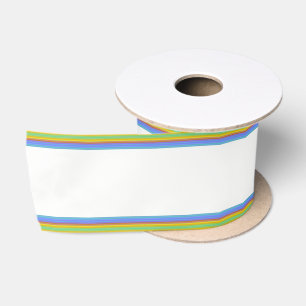 Lazo De Raso HAMbyWG - Cinta de regalo - Arcoiris y blanco