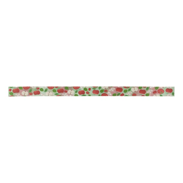 Lazo De Raso Hand-Drawn Apple Ribbon – Rustic Modern (Anverso)