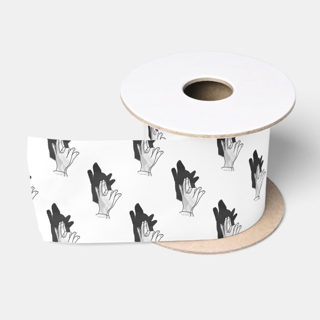 Lazo De Raso Hand Silhouette Wolf (Carrete)