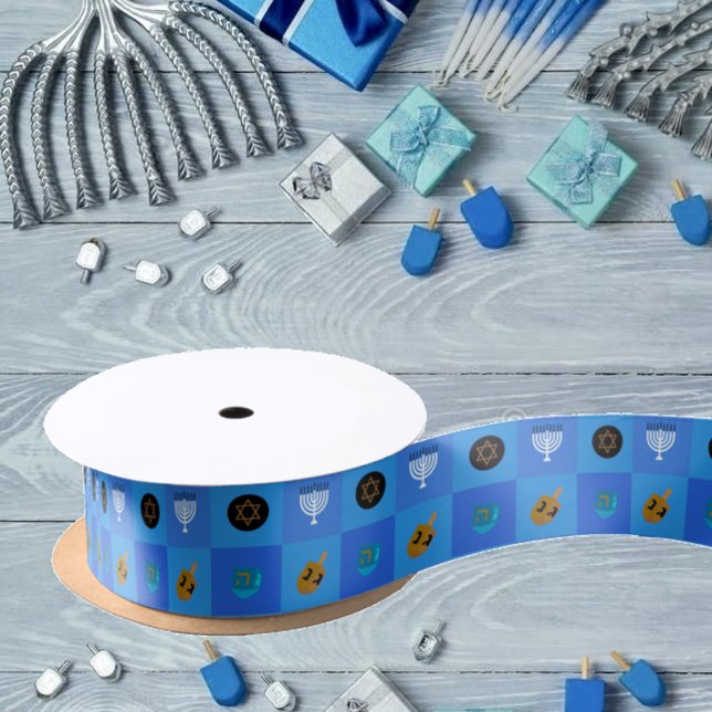 Lazo De Raso Hanukkah Menorah Dreidels star (Subido por el creador)