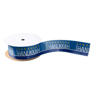 Lazo De Raso Happy Hanukkah menorah Ribbon