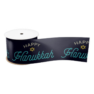 Lazo De Raso Happy Hanukkah Satin Ribbon