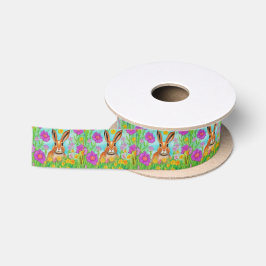 Lazo De Raso Hare in Pink Spring Flowers