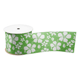 LAZO DE RASO HAWAIAN HULA (HIBISCO) LIME SATIN RIBBON