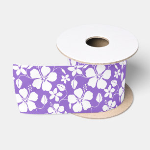 LAZO DE RASO HAWAIAN HULA (HIBISCUS) PURPLE LUMINOSO SATIN RIBB